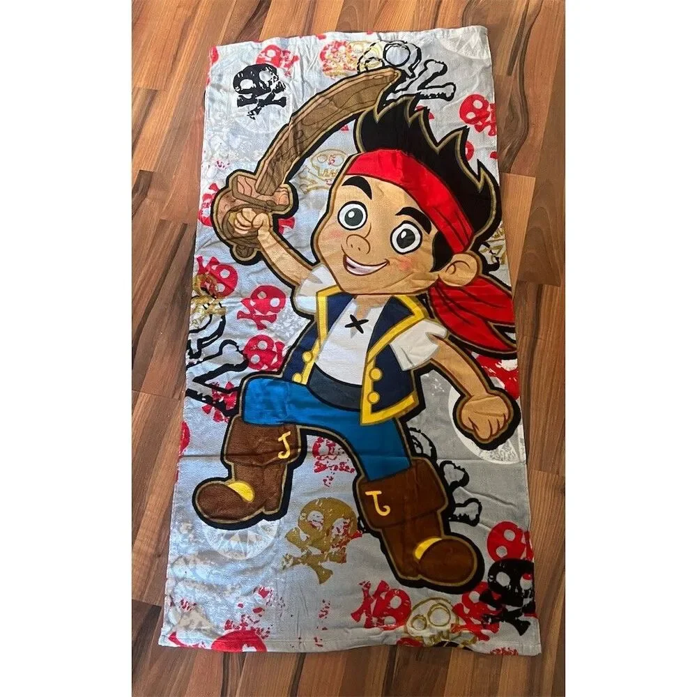 Disney Jake and the Never Land Pirates Beach Towel Gray 58 x 29 Kids Print